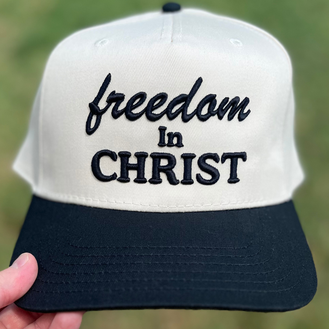 Freedom In Christ Christian Snapback Hat In Black For Men & Women