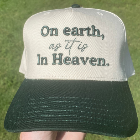 On Earth As It Is In Heaven Christian Snapback Hat In Dark Green For Men & Women